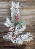 PVC Spray with Snow, 24", Red White and Green