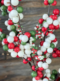 Dew Berry Spray , 18", Red White and Green