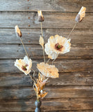 Autumn Poppy Spray, 22", Cream