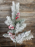 PVC Spray with Snow, 24", Red White and Green