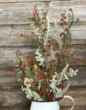 Eucalyptus Bush , 21.5", Red and Green