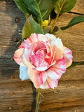 Peppermint Camellia Spray, 29", Pink
