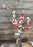 Dew Berry Spray , 18", Red White and Green