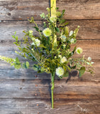 Wildflower Wishes Bush, 24", Green and ivory, 24", Green and ivory