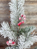 PVC Spray with Snow, 24", Red White and Green