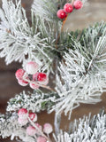 PVC Spray with Snow, 24", Red White and Green