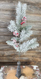 PVC Spray with Snow, 24", Red White and Green