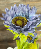 Sunflower Spray, 26", Blue