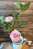 Peppermint Camellia Spray, 29", Pink