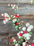Dew Berry Spray , 18", Red White and Green