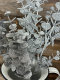 Metallic Eucalyptus Bush, 15", Silver
