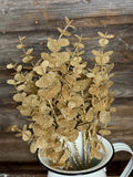 Metallic Eucalyptus Bush, 15", Gold