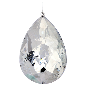 Silver Acrylic Jewel Drop Ornament