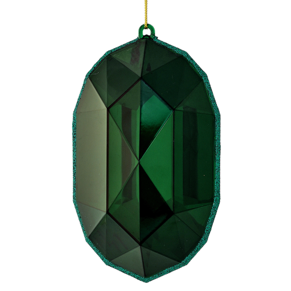 Emerald Acrylic Oval Precious Gem Ornament