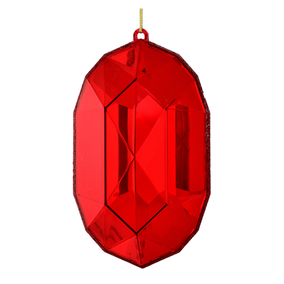 Red Acrylic Oval Precious Gem Ornament