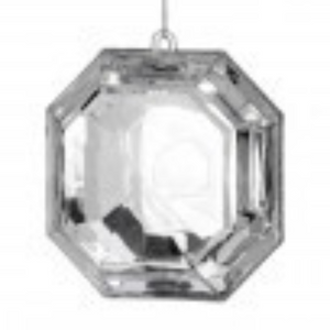 Clear Iridescent Acrylic Square Precious Gem Ornament