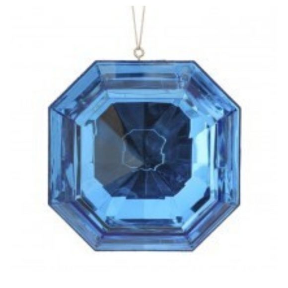 Sapphire Acrylic Square Precious Gem Ornament