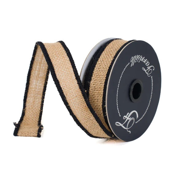 Black Burlap Accent Ribbon