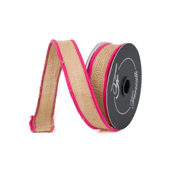 Hot Pink Burlap Accent Ribbon