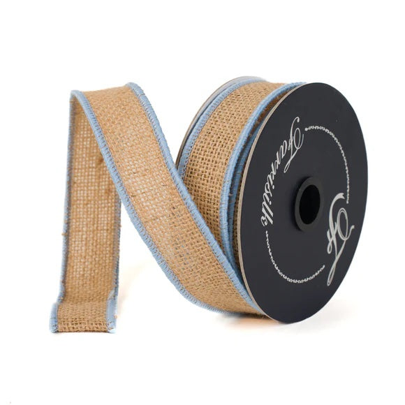 Light Blue Burlap Accent Ribbon