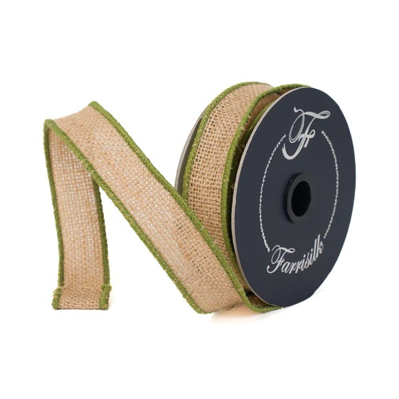 Lime Burlap Accent Ribbon