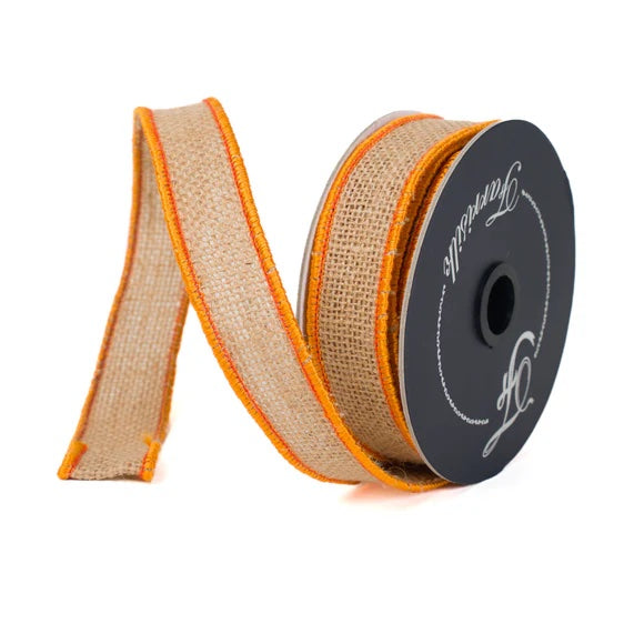 Orange Burlap Accent Ribbon