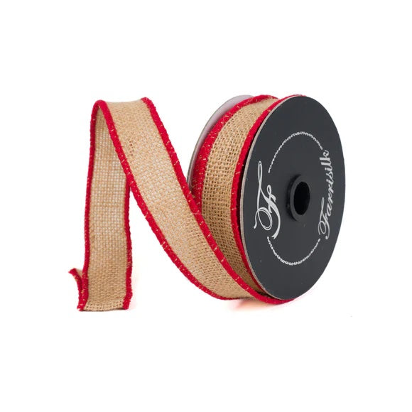 Red Burlap Accent Ribbon