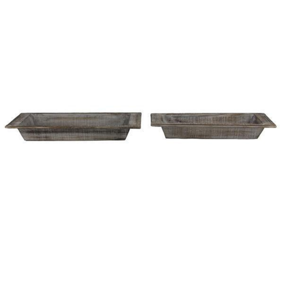 Grey Wash Brown Cedar Tapered Planters