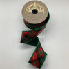  Dupion Back Green Cotton Plaid Bias Cut Ribbon 