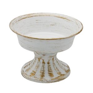 White goblet with gold distressing