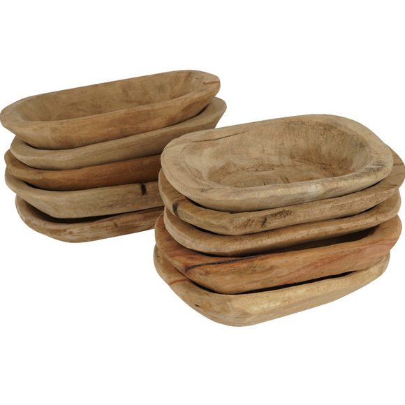 Natural raw unfinished wood dough bowl