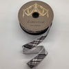  Black White Silver Dupion Bias Cut Plaid Ribbon 