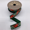  Red Green White Black Dupion Bias Cut Plaid Ribbon 