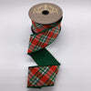  Red Green White Black Dupion Bias Cut Plaid Ribbon 
