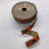  White Orange Black Dupion Salem Plaid Bias Cut Ribbon 