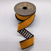  Orange Back Black White Dupion Small Check Ribbon 