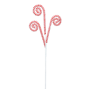 Red and White Fabric Curly Spray