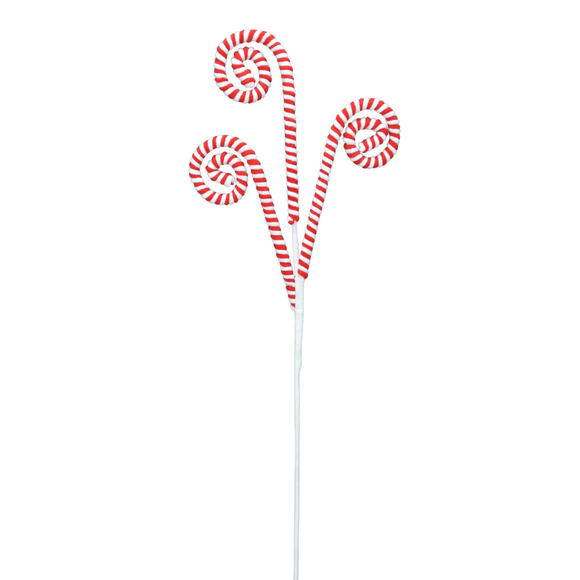 Red and White Fabric Curly Spray