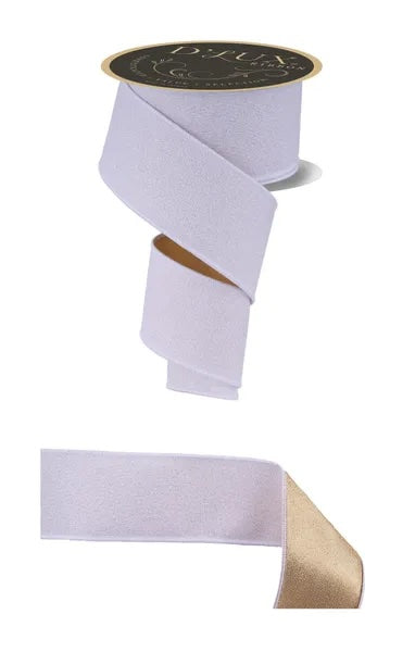 White Gold Fine Glitter Fused Ribbon