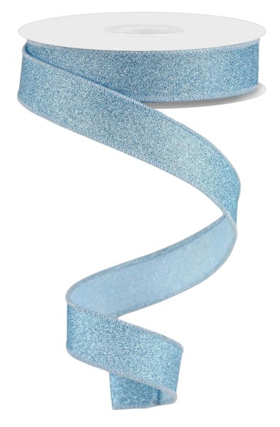 Pale Blue Fine Glitter On Royal Ribbon