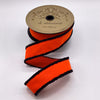  Orange Black Flocked Velvet Faux Fur Trim Ribbon 