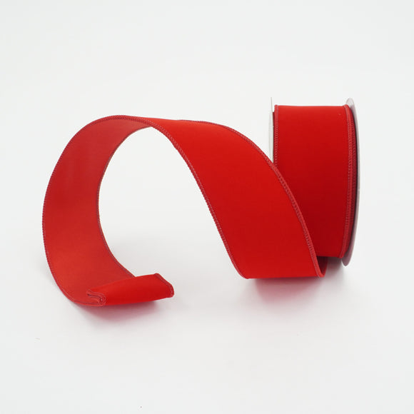  Red Flocked Velvet Ribbon 