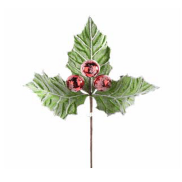 Green Red White Frost Holly Berry Pick