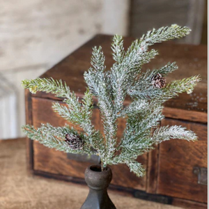 Green Snow Frosted White Spruce Pick
