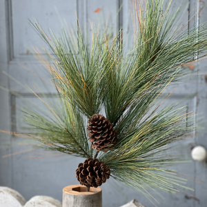 Greenery spray with pine cones
