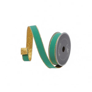  Teal And Gold Gold Gleam Ribbon 