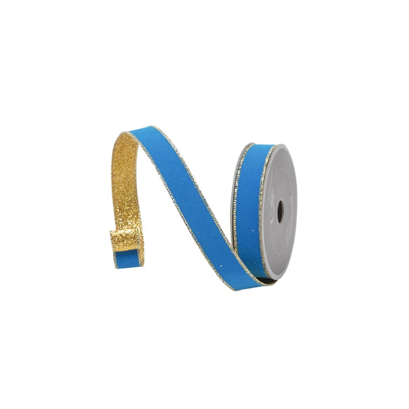  Turquoise And Gold Gold Gleam Ribbon 