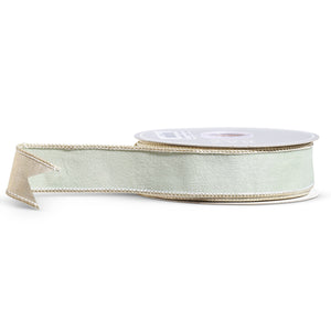 Sage Light Green Gold Trim Ribbon