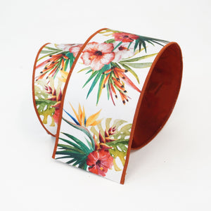White and Coral Hawaiian Bliss Ribbon