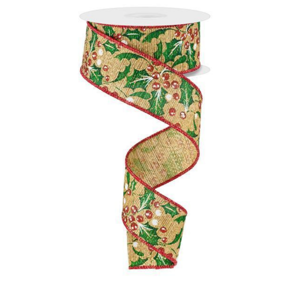 Multi Holly Berry/Mistletoe Ribbon